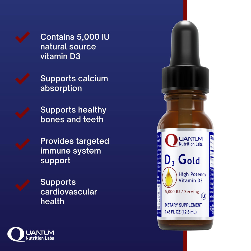 QNL D3 Gold bottle display