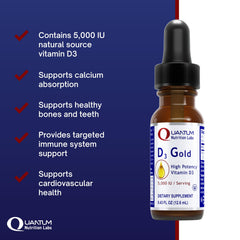 QNL D3 Gold bottle display