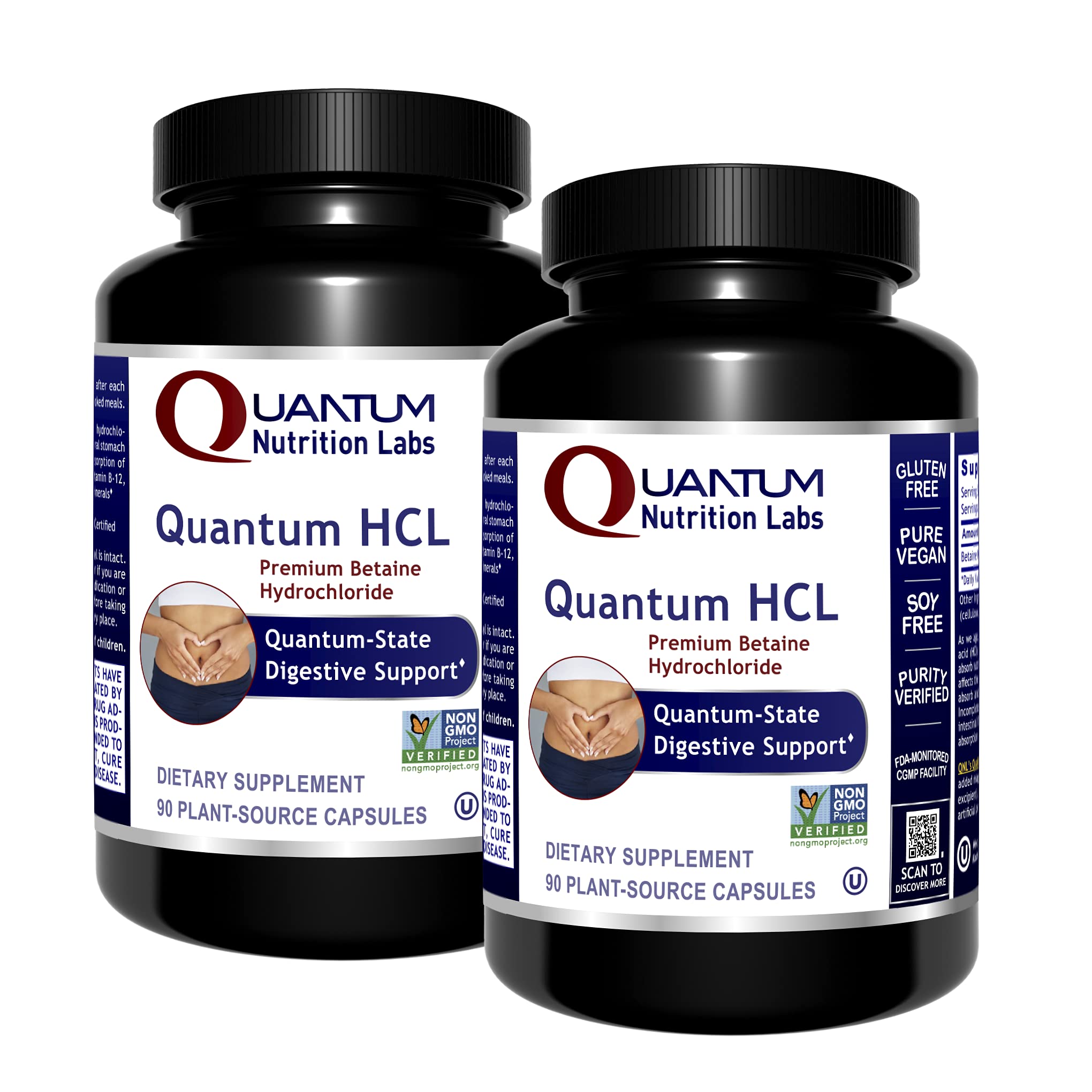 QNL Quantum HCL Betaine HCl capsules bottle labeled digestive aid