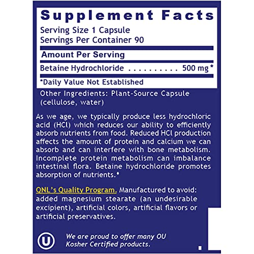 90 vegetarian capsules in 2-pack packaging for QNL Quantum HCL