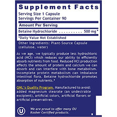 90 vegetarian capsules in 2-pack packaging for QNL Quantum HCL