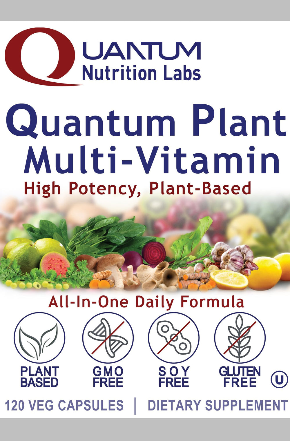 Vegan-friendly, non-GMO multivitamin capsules