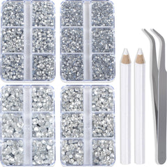 QOGIR rhinestones mixed sizes boxes spark versatile DIY embellishments for crafts.