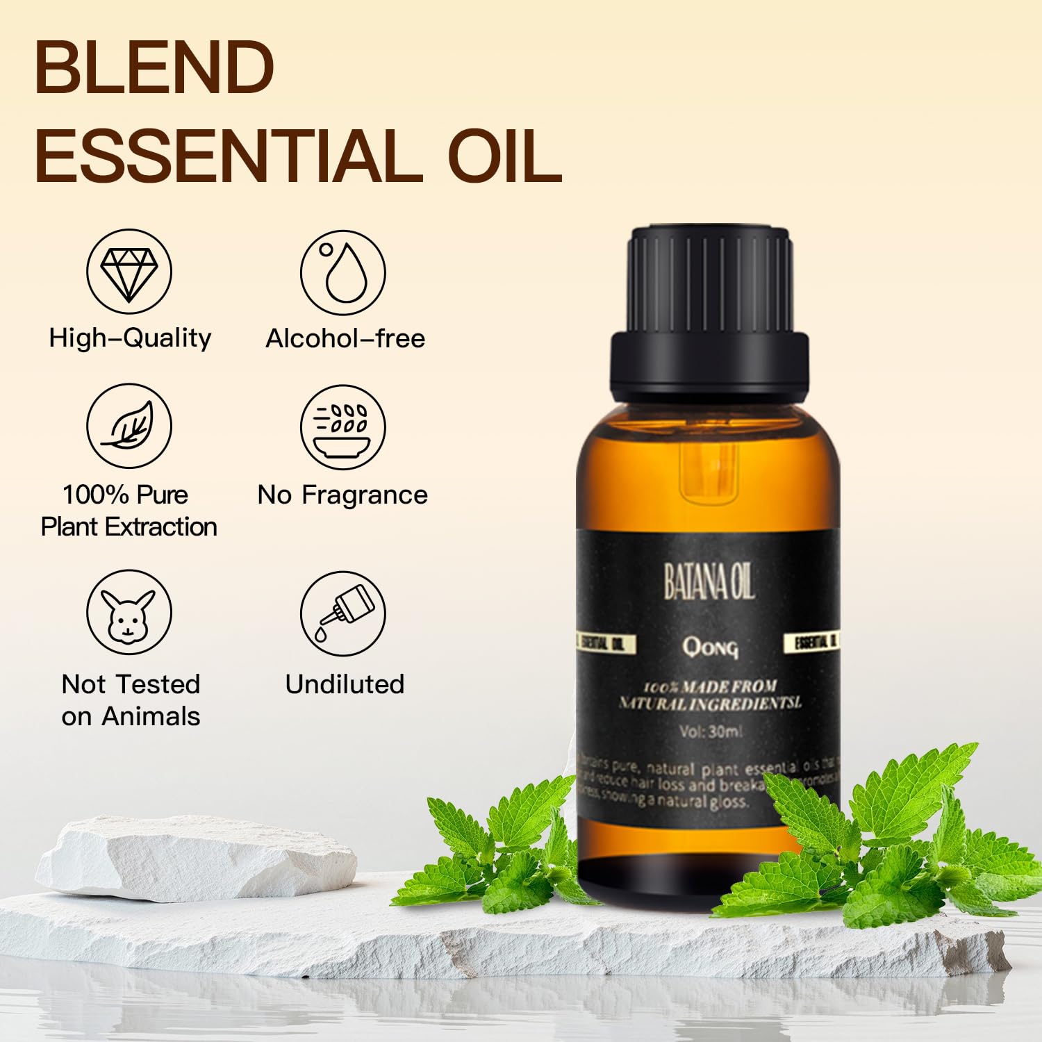 QONG Batana Oil Blend supports skin care routines when diluted.