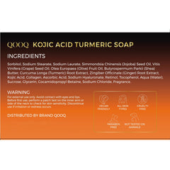 QOOQ Turmeric Kojic Acid Soap reminder to apply sunscreen after use