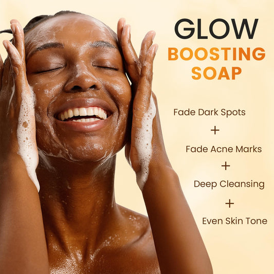QOOQ Turmeric Kojic Acid Soap two-bar display for daily self-care