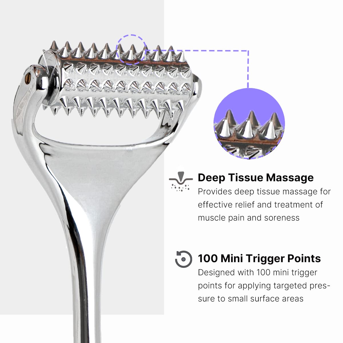 Massage roller used along the neck area