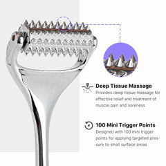 Massage roller used along the neck area