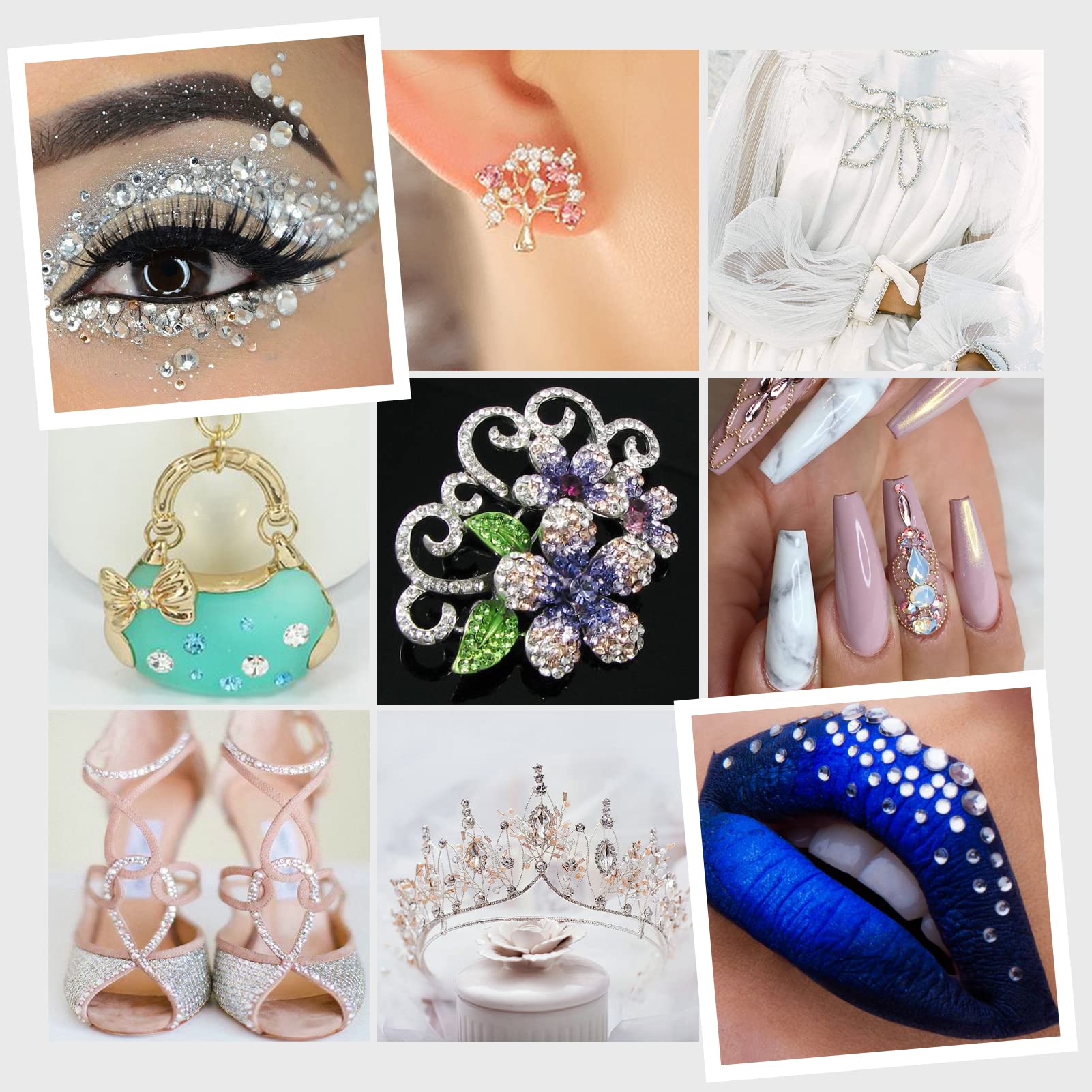 QPRETTY DU packaging includes tools for easy rhinestone application.