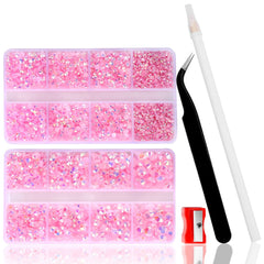 QPRETTY DU pink jelly rhinestones 2mm flatback for precise nail art and crafts