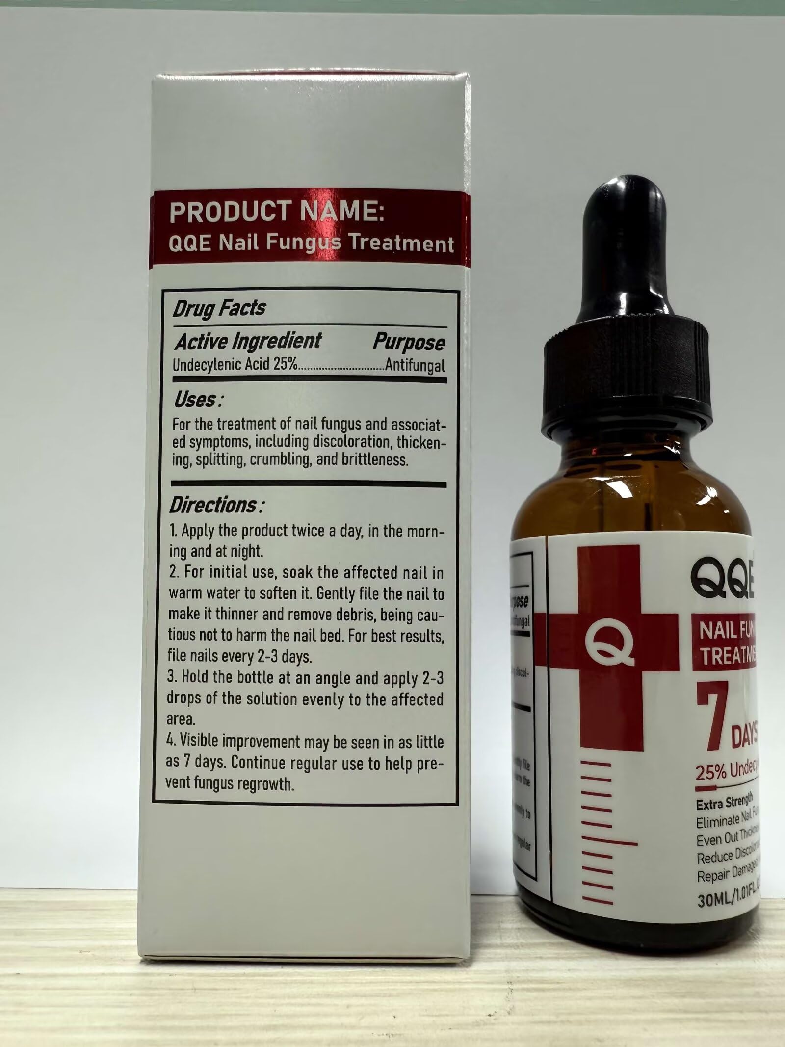 QQE Nail Fungus Treatment aftercare shows potential improvement in nail appearance.