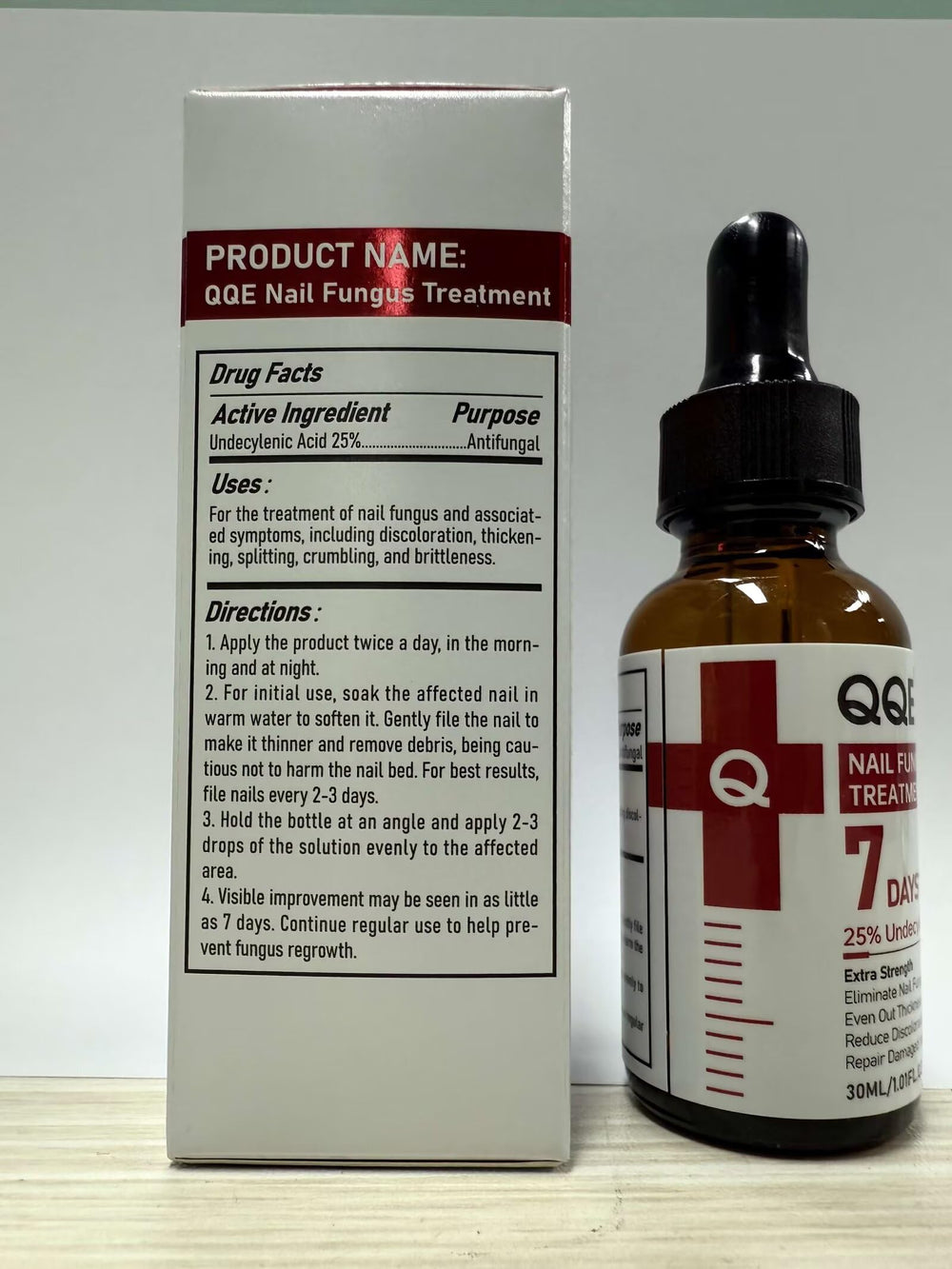 QQE Nail Fungus Treatment aftercare shows potential improvement in nail appearance.