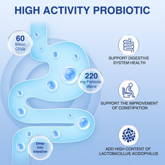 Gut health and immune support concept with probiotic bottle