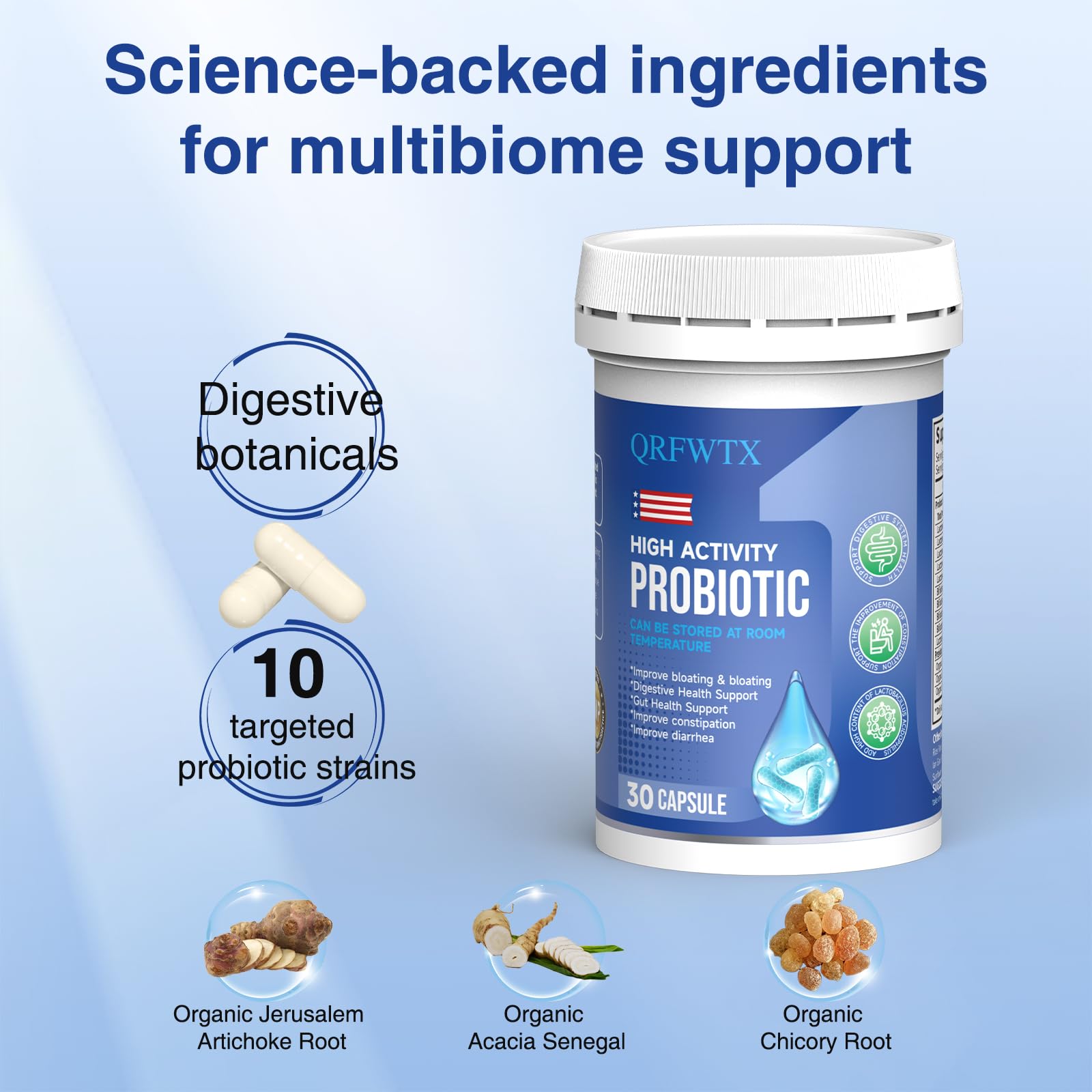 Acidophilus with organic prebiotics