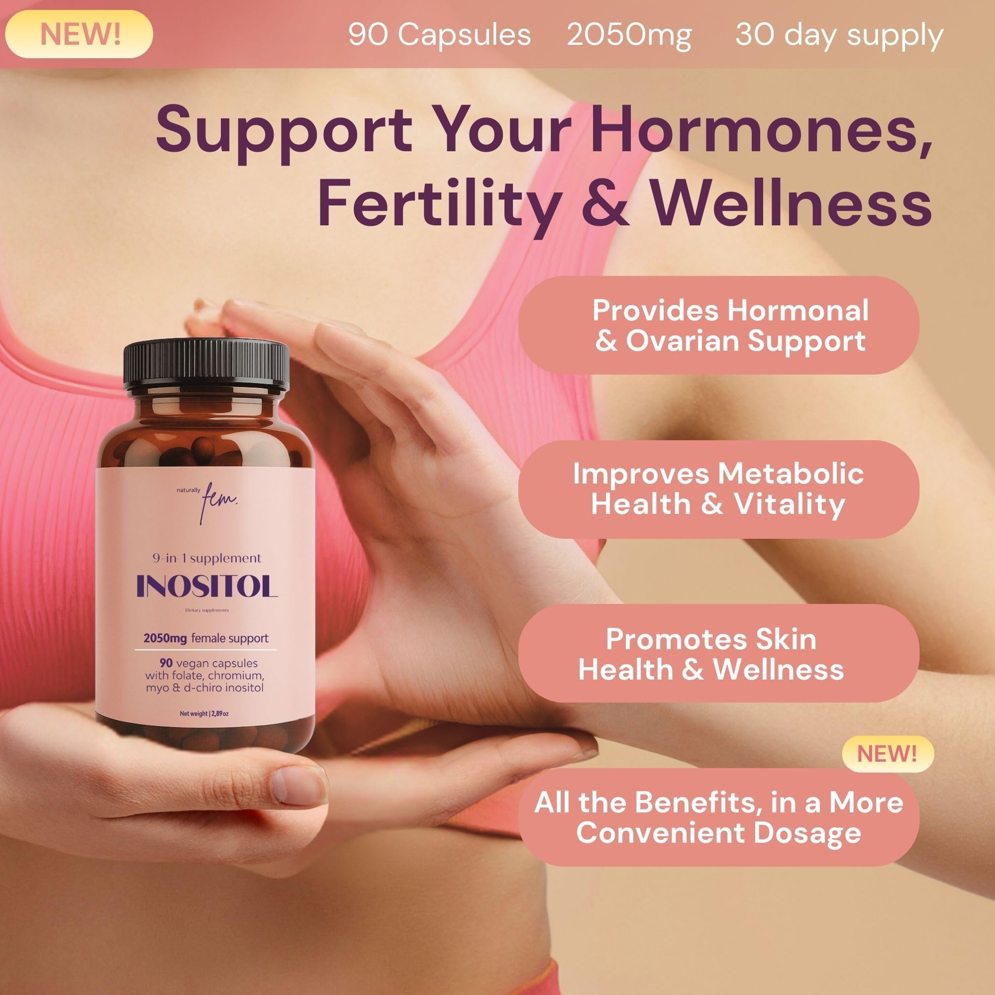 Product showing 2050 mg daily dose in a 40:1 ratio for women