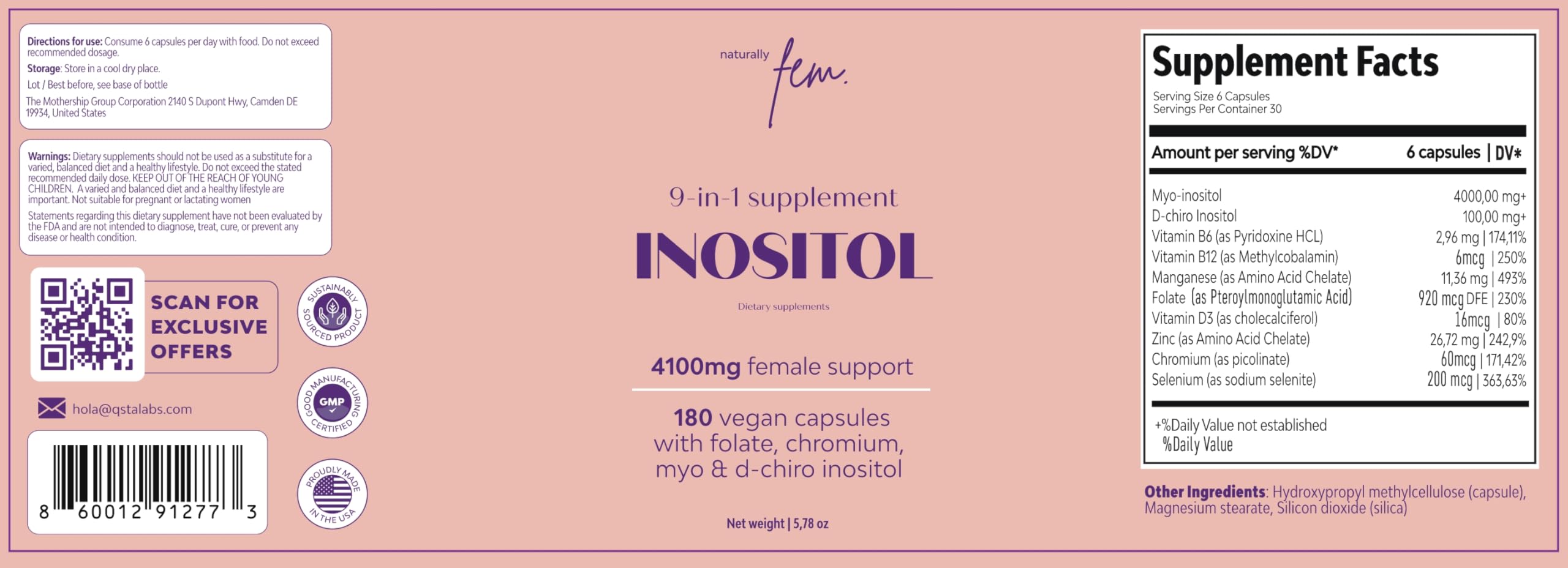 Vegan, Non-GMO; GMP and ISO certified manufacturing
