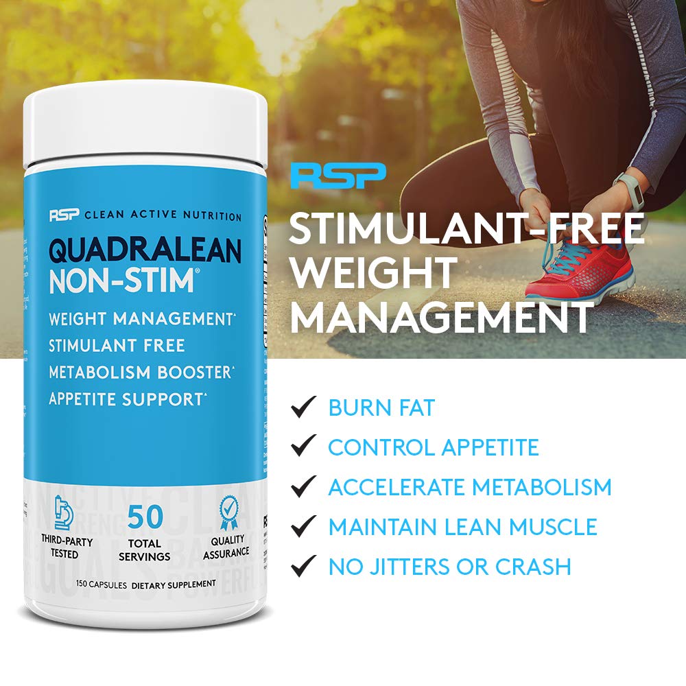 Close-up of stimulant-free QuadraLean capsules