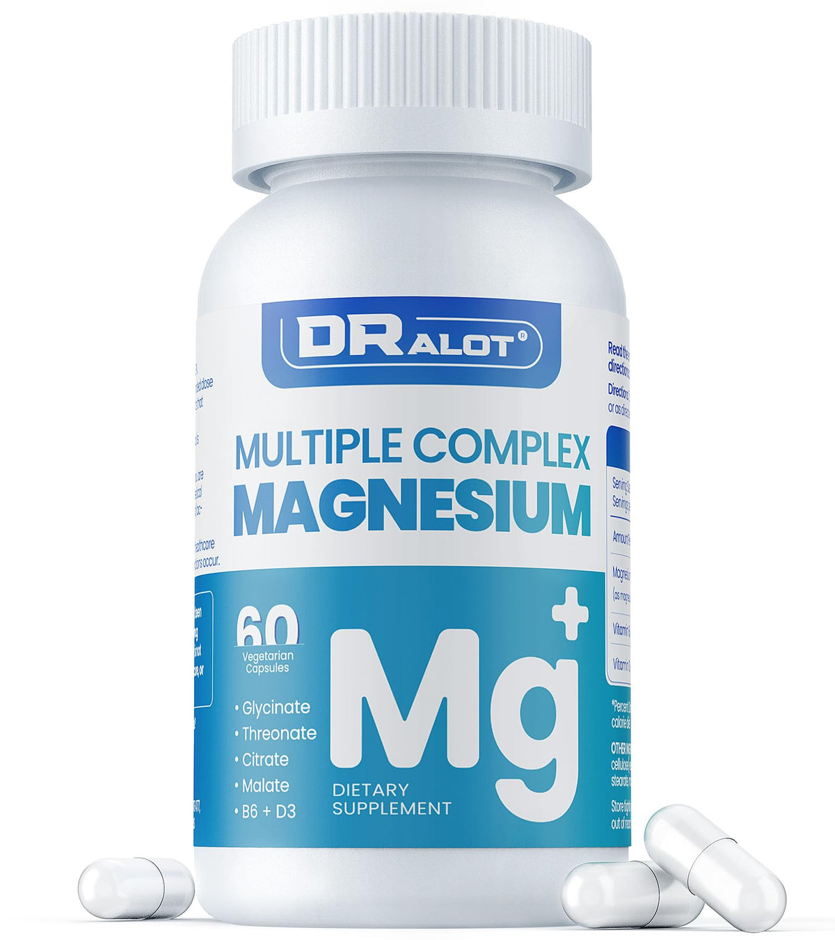 Quadruple magnesium forms in one capsule: glycinate, L-threonate, citrate, and malate