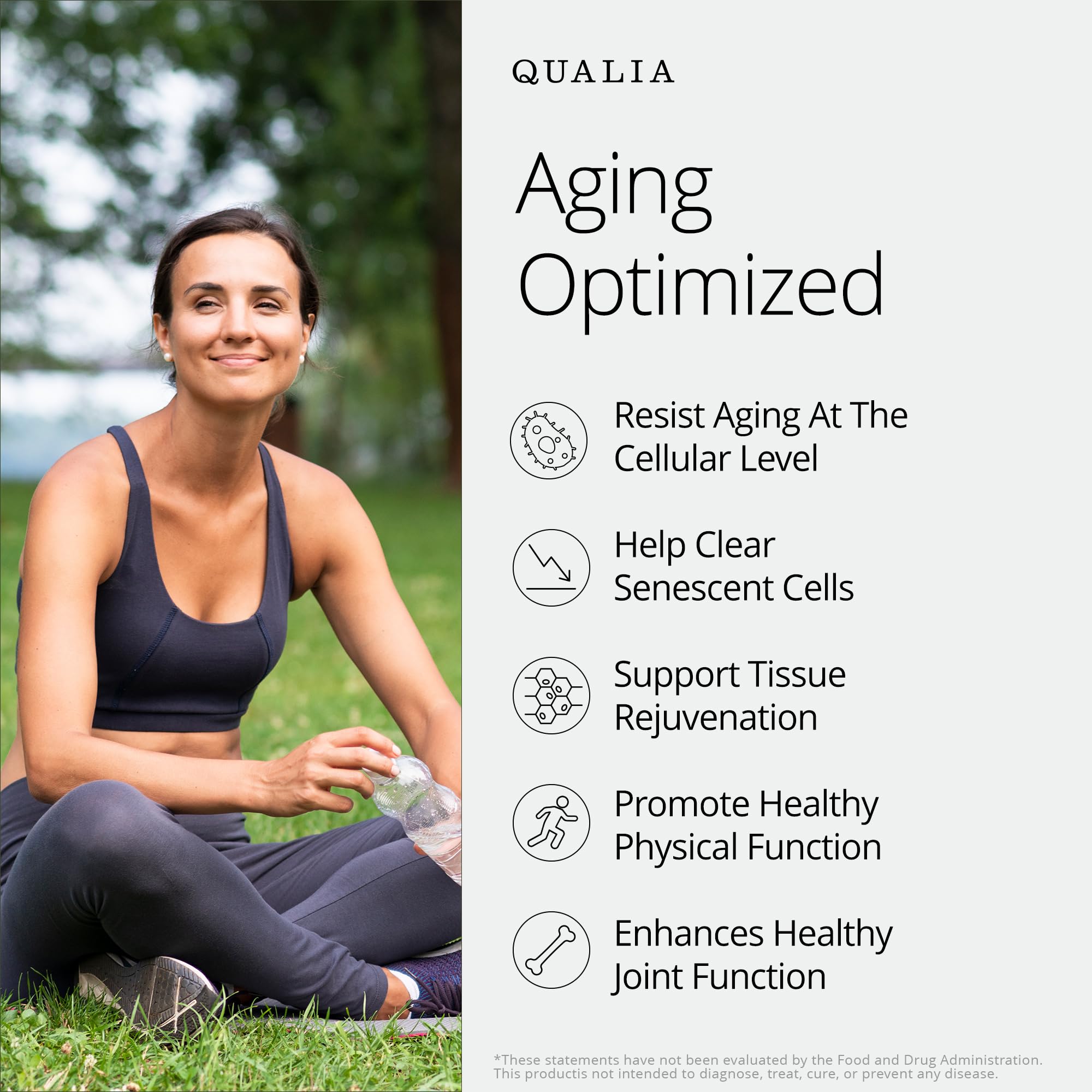 Piperlongumine ingredient on Qualia Senolytic packaging for cellular support