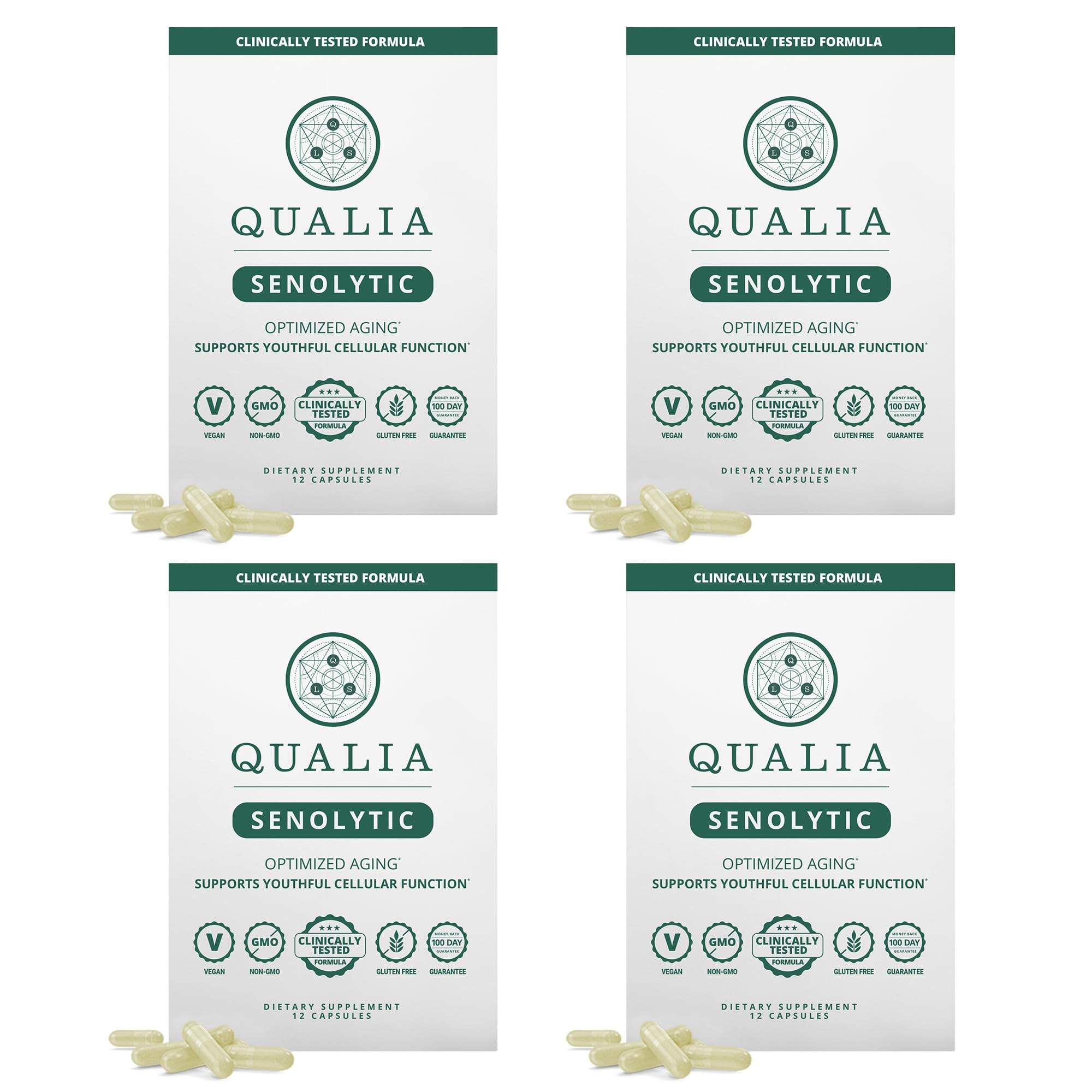 Qualia Senolytic Ultimate Formula bottle and label