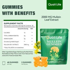 QualiLife Mullein Gummies pear flavor packaging box