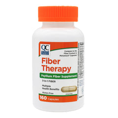 Close-up of Quality Choice psyllium husk fiber capsules