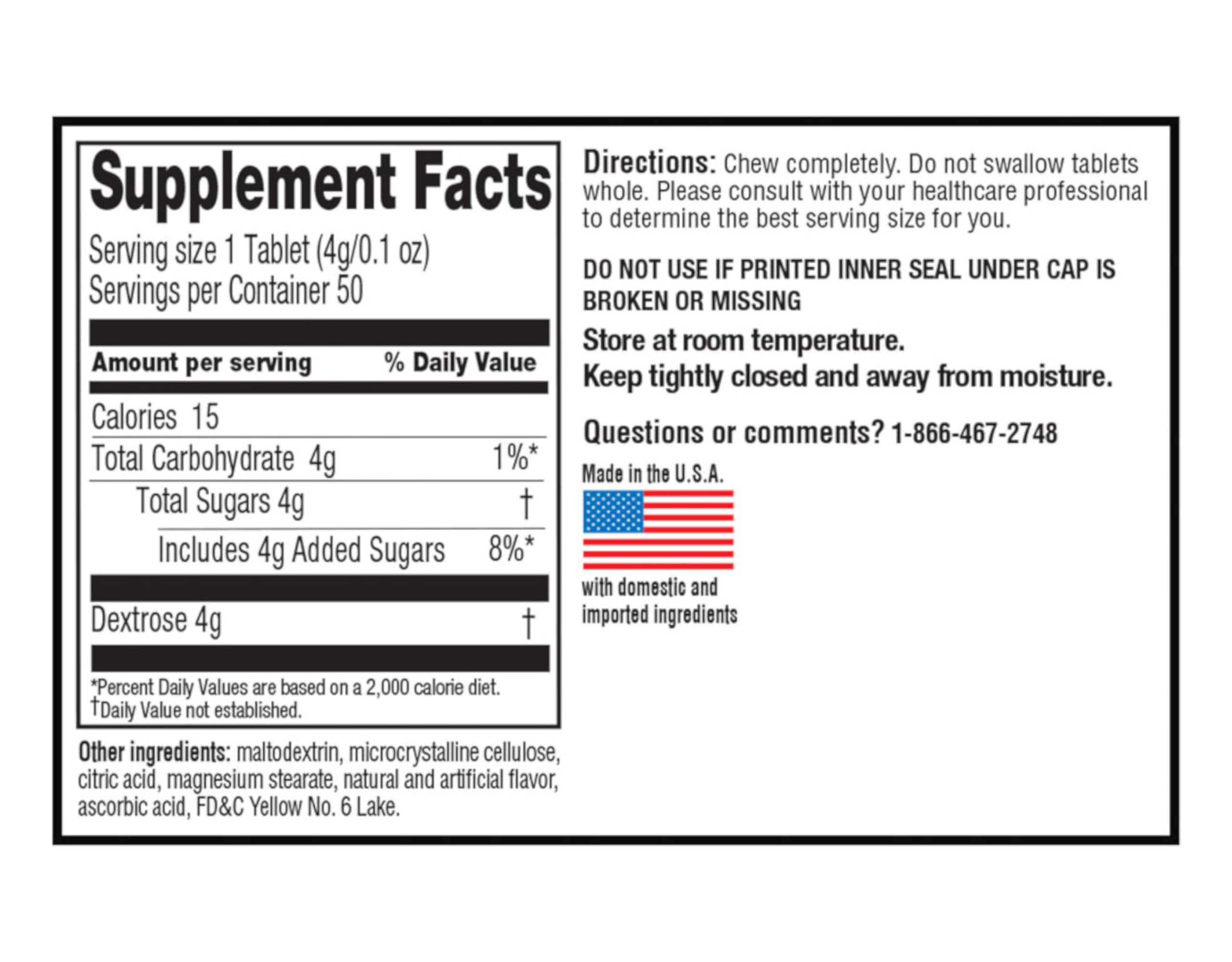 Orange Flavor Glucose Tablets 50 Tablets per Pack, Pack of 2 - Image 2
