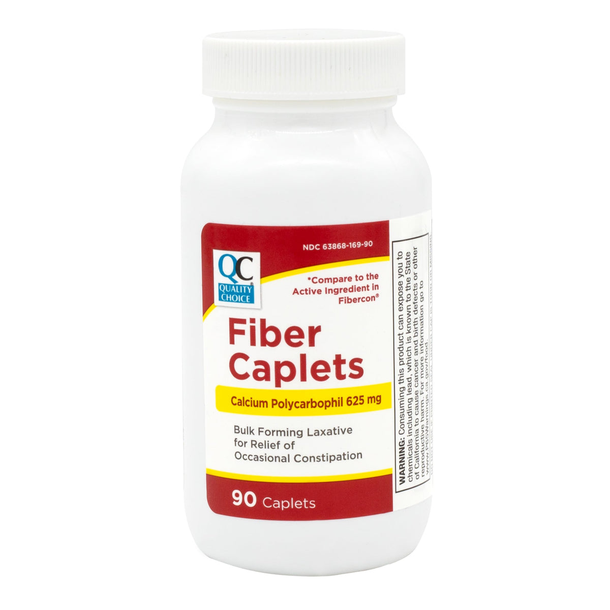 Front view of Quality Choice Fiber Therapy Caplets bottle