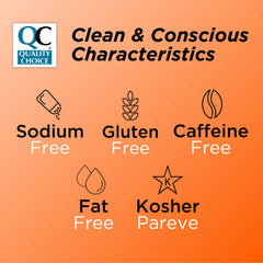 Quality Choice orange flavor glucose tablets bottle on white background