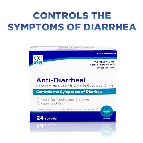 Quality Choice loperamide 24-count packaging highlights affordable anti-diarrheal option