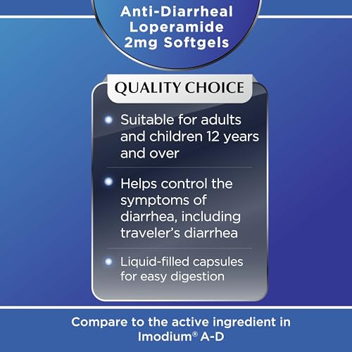Quality Choice softgel capsules deliver 2 mg loperamide for controlled digestion