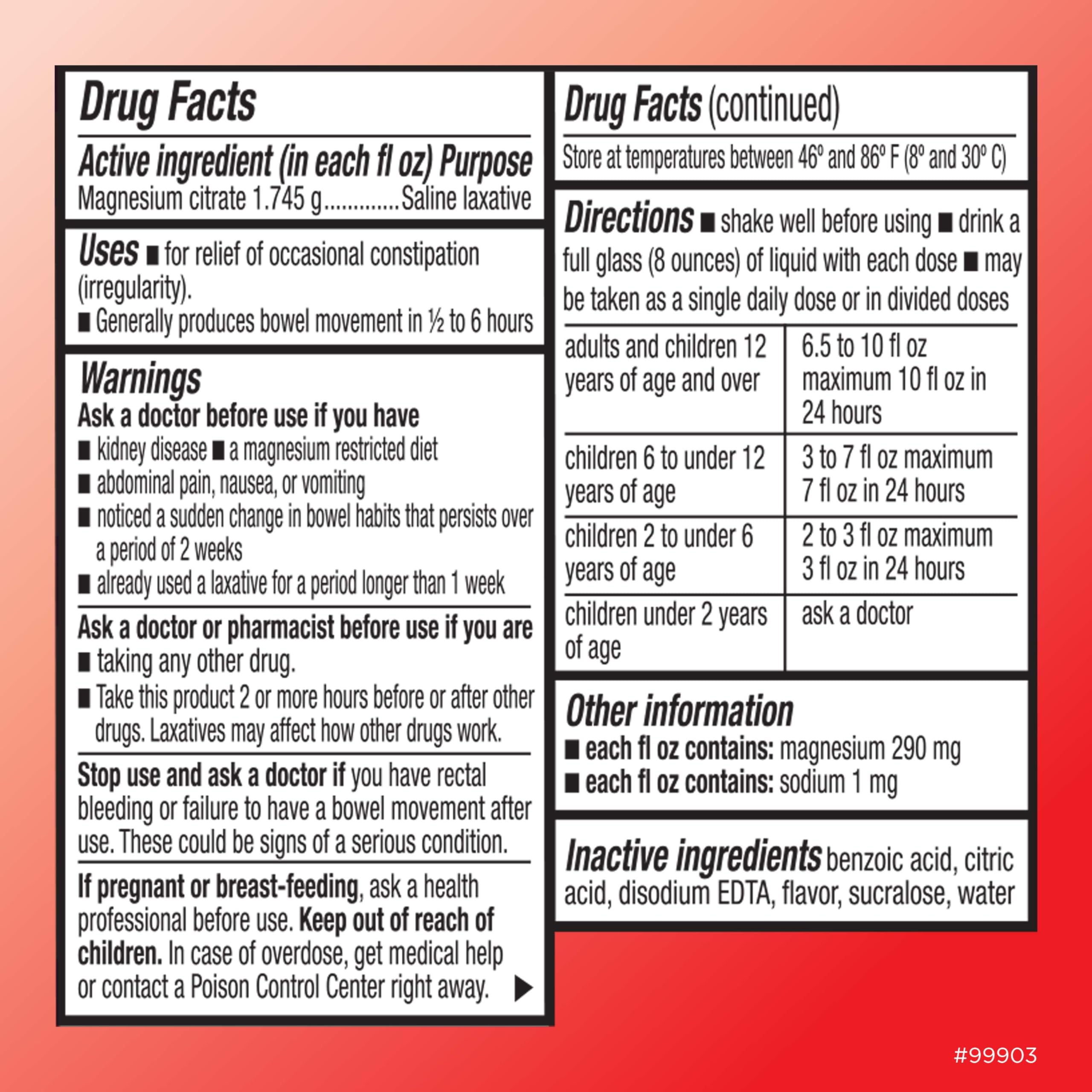 Front view of Quality Choice Magnesium Citrate 10oz bottle