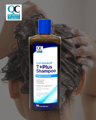 Quality Choice Therapeutic T+Plus coal tar gel scalp close-up for relief and cleansing.