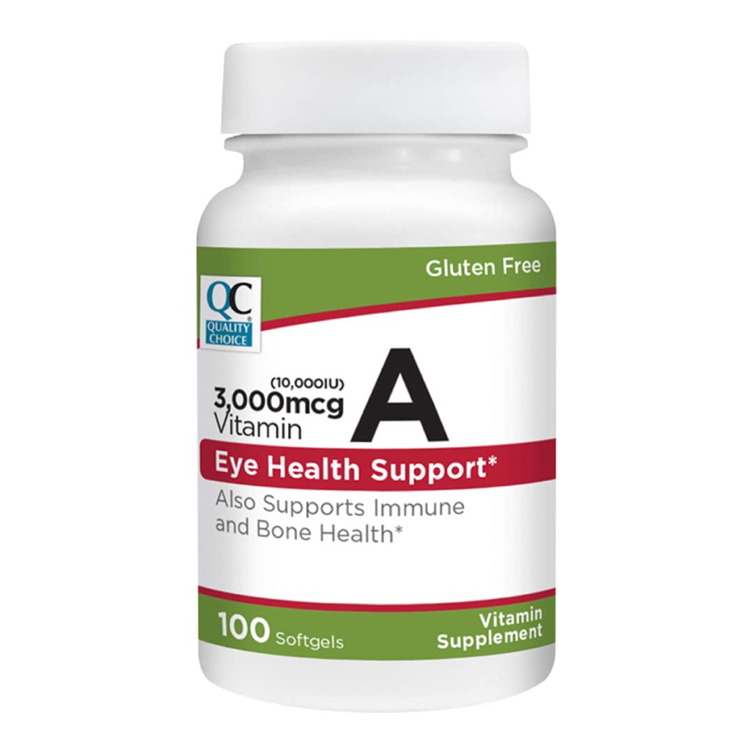 Quality Choice Vitamin A 3000 mcg (10,000 IU) softgels bottle