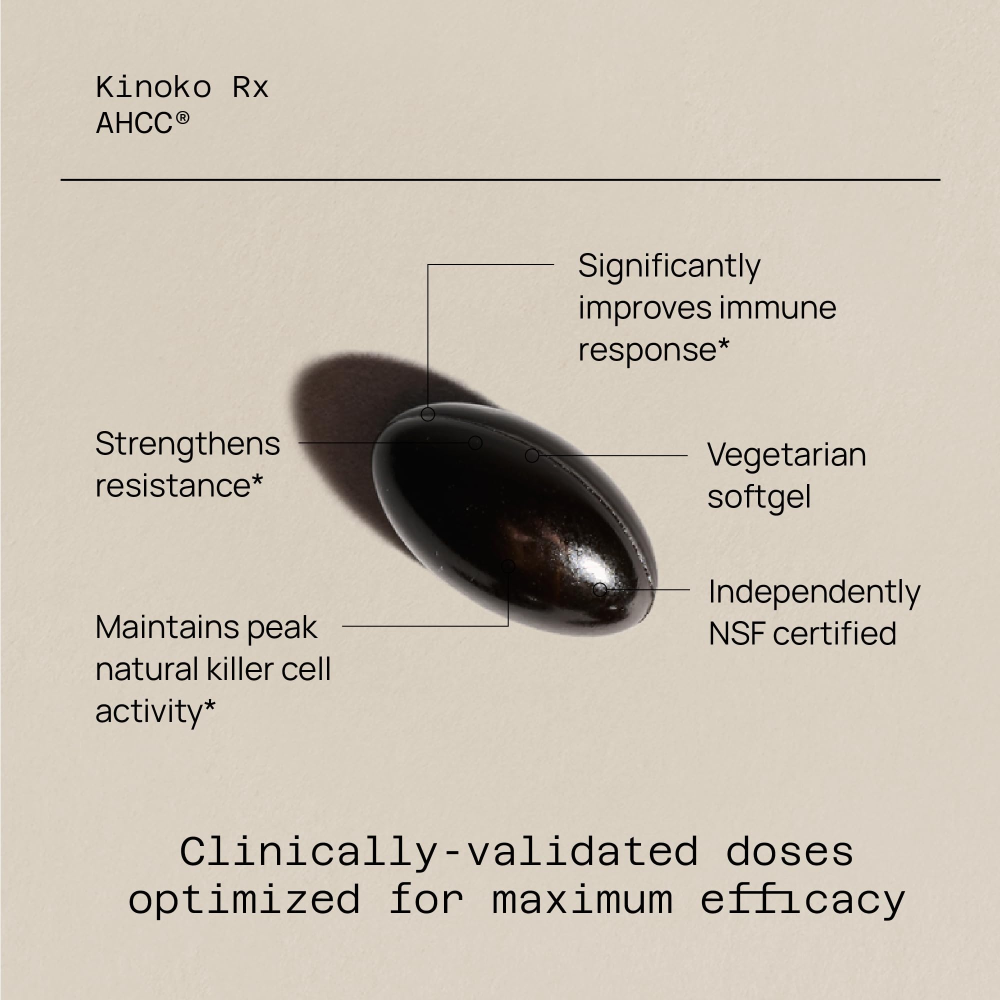 Single AHCC 300 mg softgel capsule