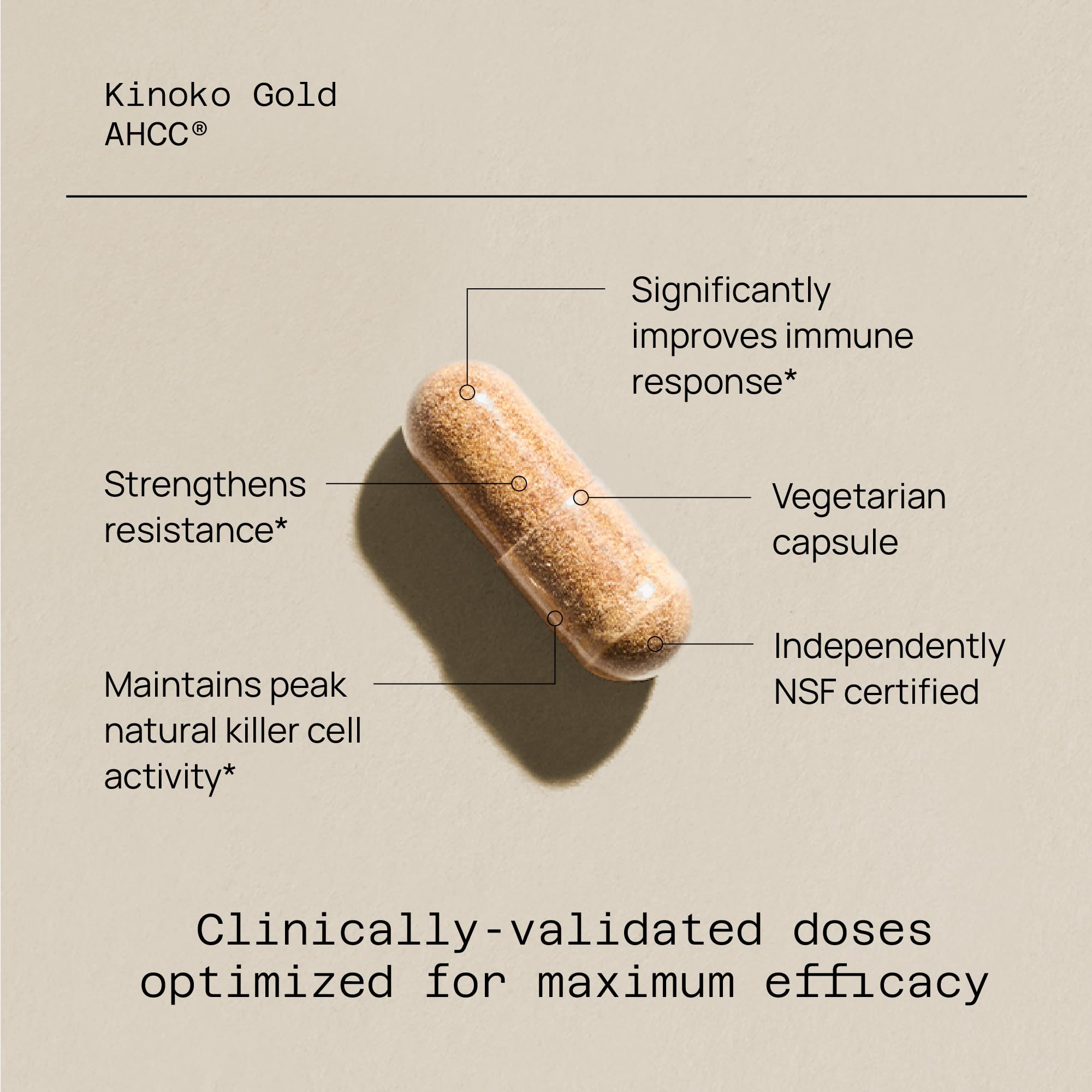 Quality of Life Kinoko Gold AHCC label with premium formulation.