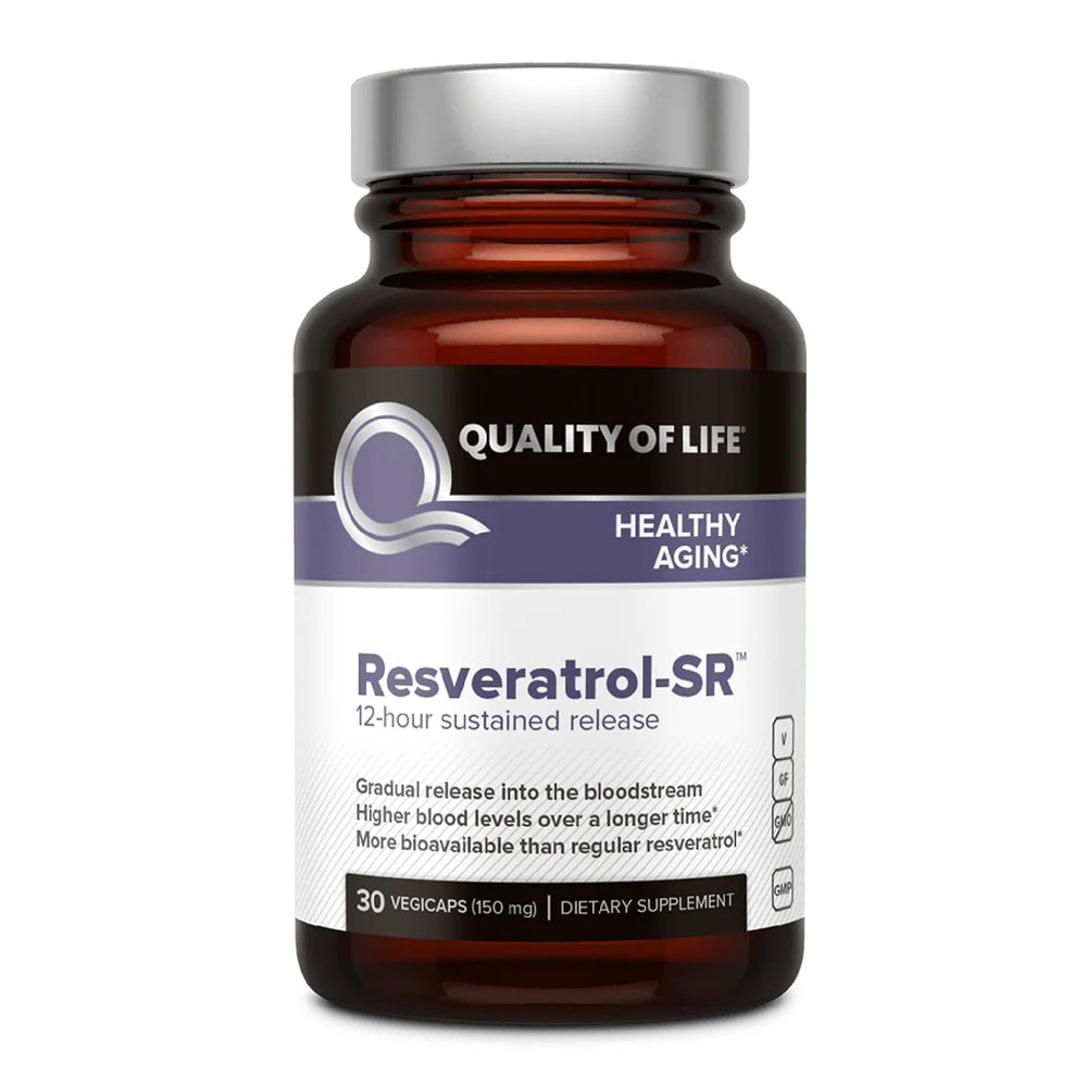 Quality of Life Resveratrol-SR bottle and packaging