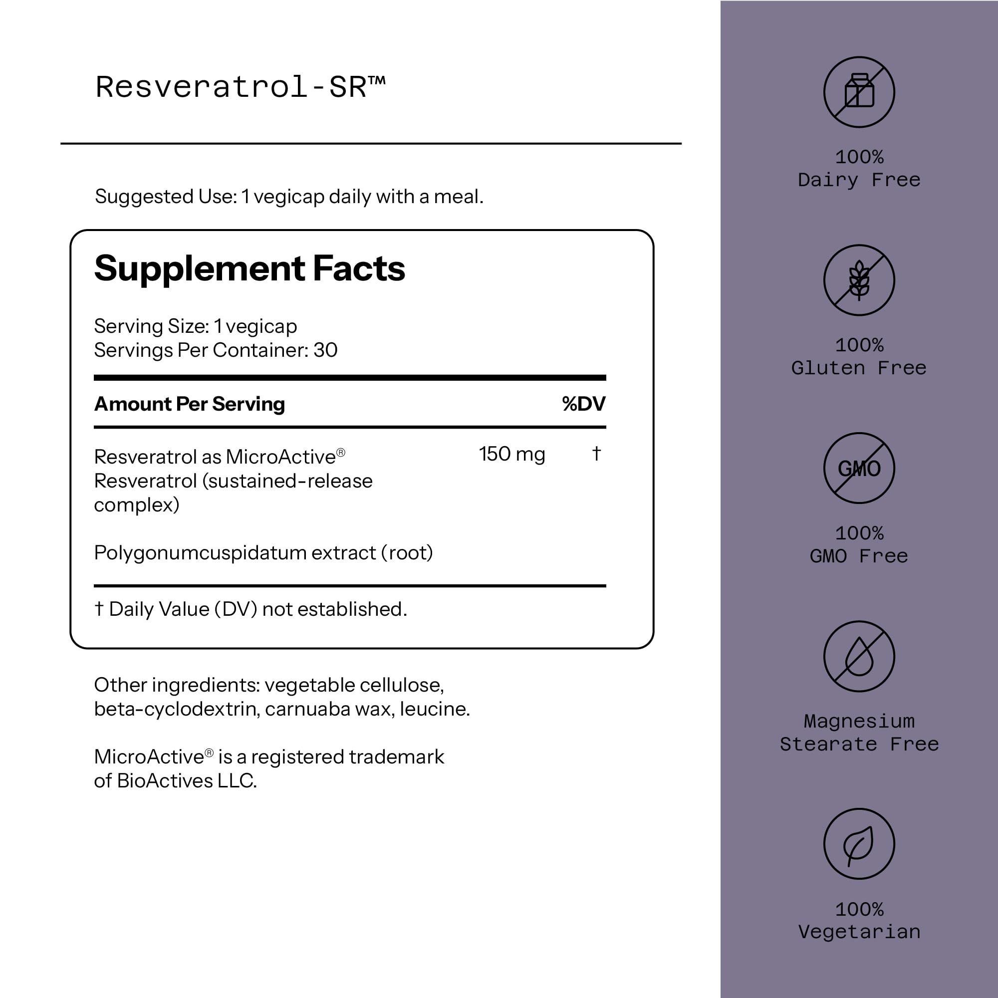 Resveratrol-SR bottle with capsules