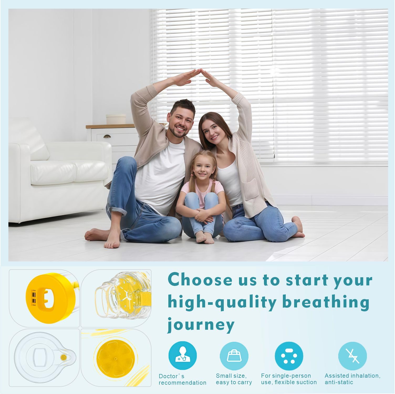 Quanler Nessi spacer hygiene-ready surface supports clean inhalation sessions
