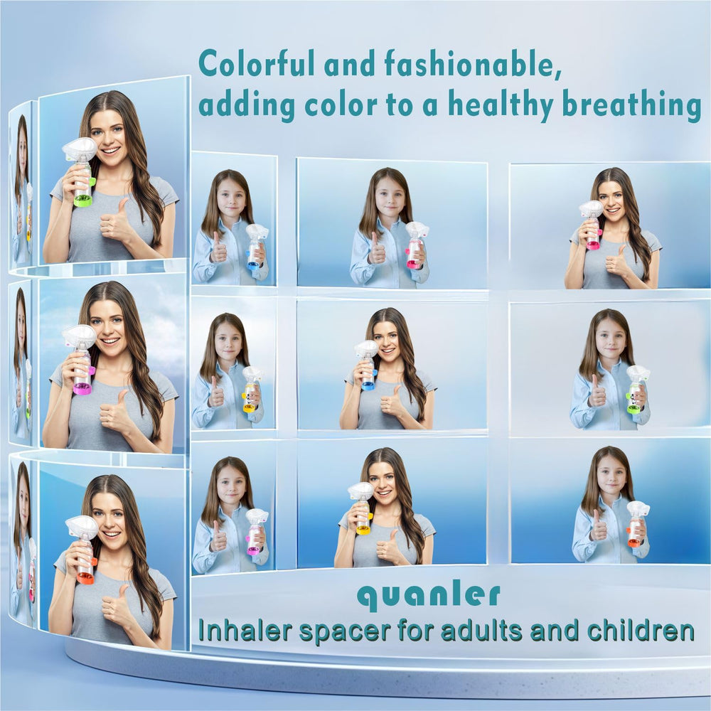 Quanler Nessi spacer kids-green in-use demonstrates kid-friendly design for easier breathing sessions.