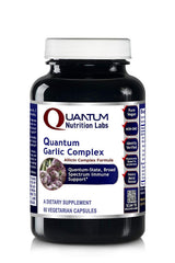 Quantum Garlic Complex bottle label with allicin-rich garlic extract and 60 vegetarian capsules