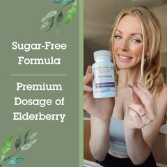 Natural elderberry imagery and ingredients layout