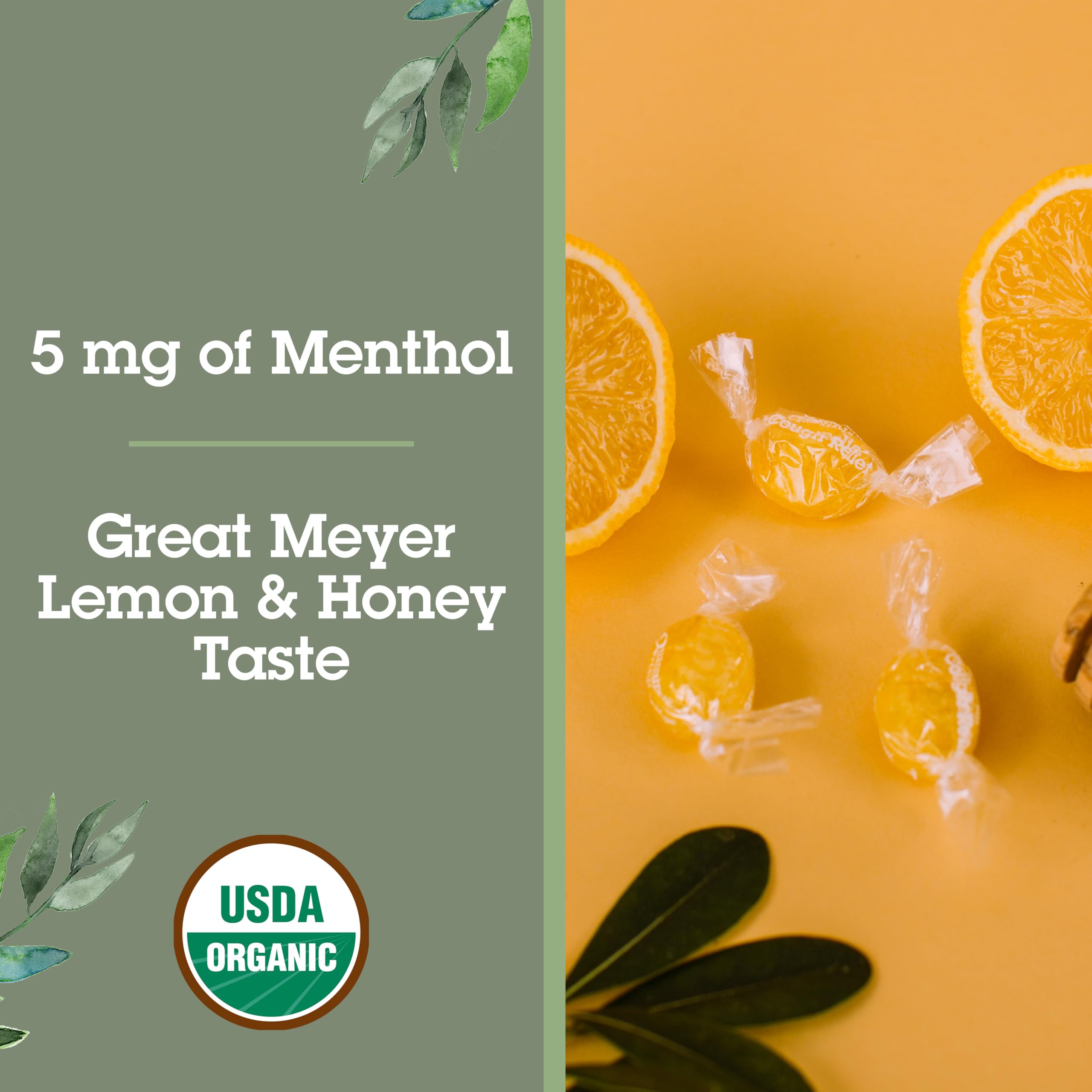 Close-up of a Meyer Lemon & Honey lozenge showing light yellow color