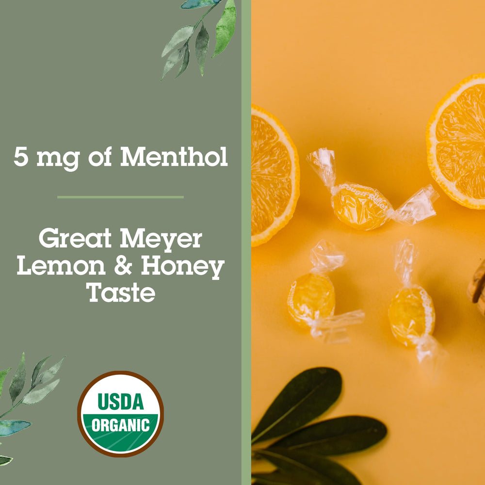 Close-up of a Meyer Lemon & Honey lozenge showing light yellow color