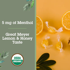 Close-up of a Meyer Lemon & Honey lozenge showing light yellow color