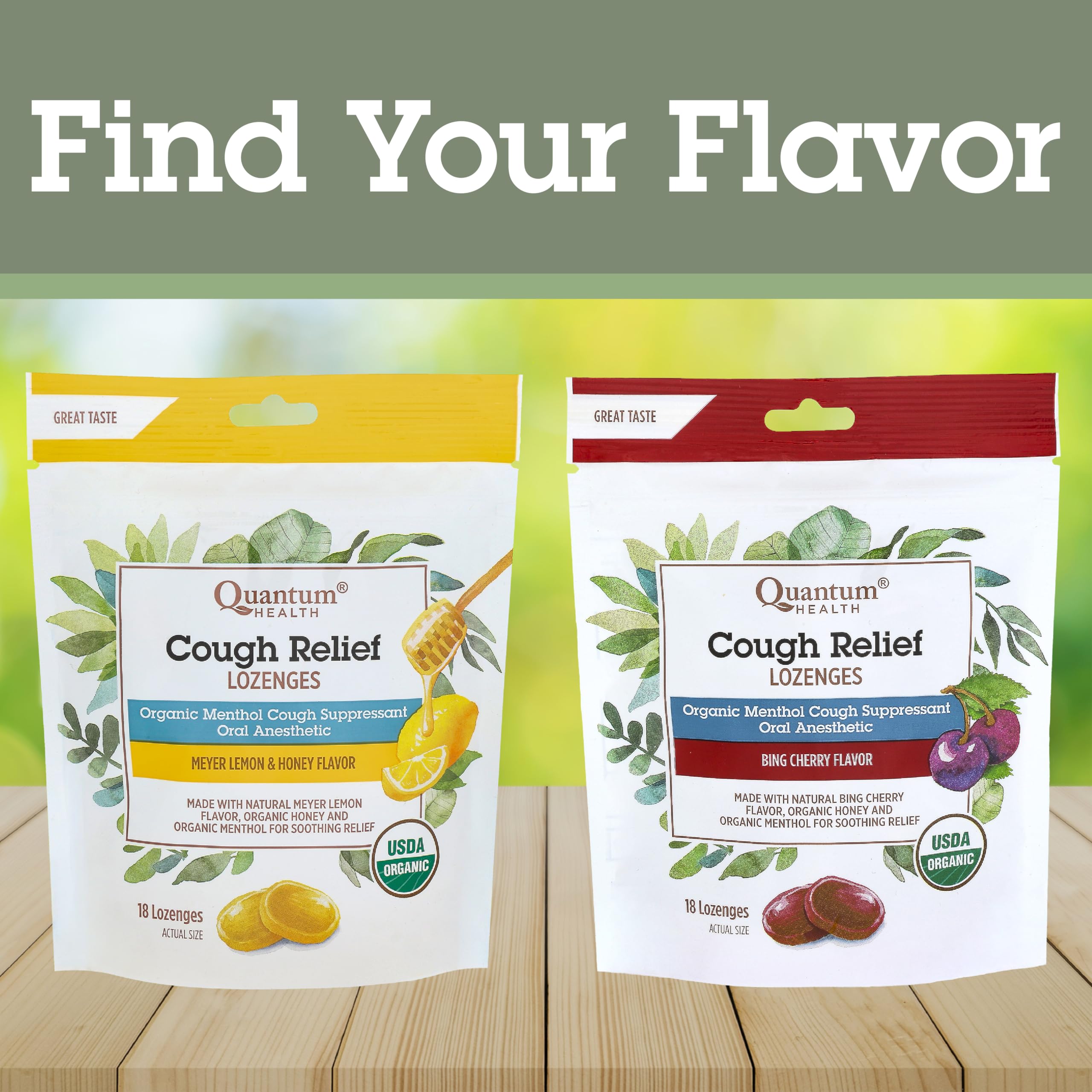 Ingredients panel on Quantum Health lozenges packaging