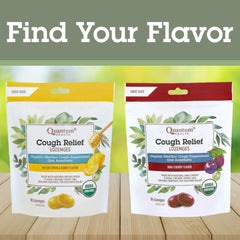 Ingredients panel on Quantum Health lozenges packaging