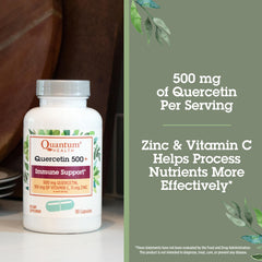 Close-up of Quercetin+ 500mg capsules