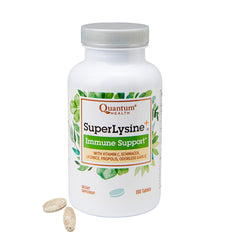 Quantum Health SuperLysine+ Advanced Formula bottle with 180 tablets