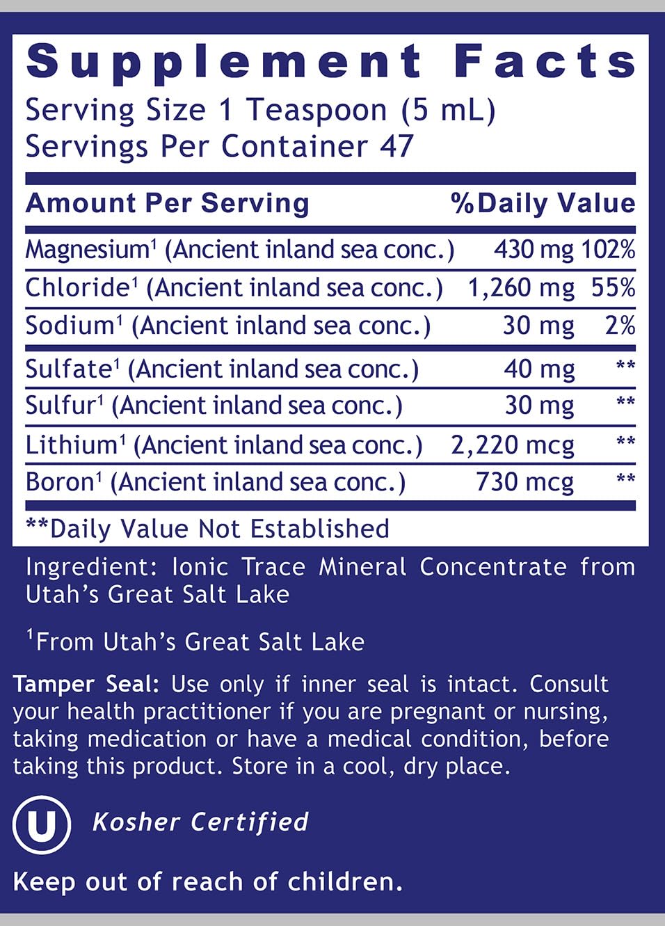 Serving suggestion: teaspoon of Quantum Mag Liquid diluted in water or juice